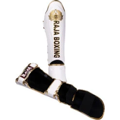 Raja Boxing White Light Weight Slim Shin Guards -Boxing Promotions Store RSP LS WHT c 3