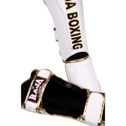 Raja Boxing White Light Weight Slim Shin Guards -Boxing Promotions Store RSP LS WHT c 4