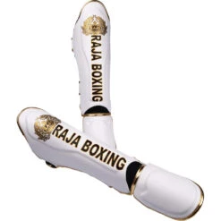 Raja Boxing White Light Weight Slim Shin Guards -Boxing Promotions Store RSP LS WHT c 5