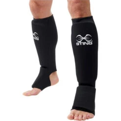 Sting Black Cotton Shin &amp; Foot Guard
