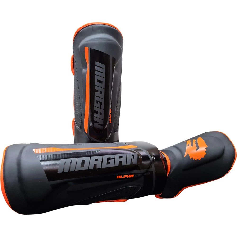 Morgan Sports Black/Orange Shin & Instep Protectors 3 Morgan Sports Black/Orange Shin & Instep Protectors - Image 3