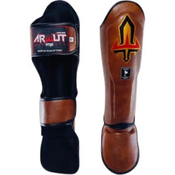 Arwut Fight Gear Brown Leather Shin Guards 5 Arwut Fight Gear Brown Leather Shin Guards -Boxing Promotions Store SG3 BRW c 2