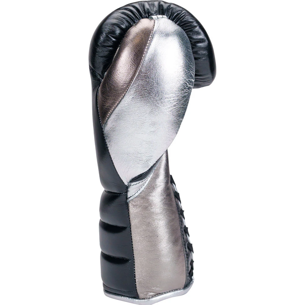 Salvador HF Metallic Black/Silver Steel Lace Up Training Gloves 5 Salvador HF Metallic Black/Silver Steel Lace Up Training Gloves - Image 5