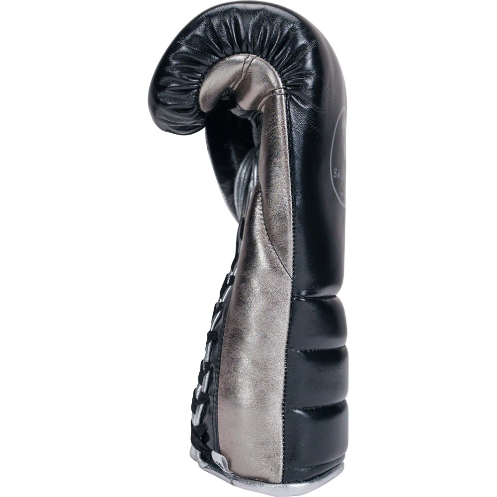 Salvador HF Metallic Black/Silver Steel Lace Up Training Gloves 7 Salvador HF Metallic Black/Silver Steel Lace Up Training Gloves - Image 7