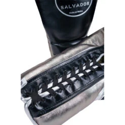 Salvador HF Metallic Black/Silver Steel Lace Up Training Gloves 18 Salvador HF Metallic Black/Silver Steel Lace Up Training Gloves -Boxing Promotions Store SHF LC BSS c 8