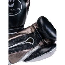 Salvador HF Metallic Black/Silver Steel Velcro Training Gloves -Boxing Promotions Store SHF VEL BSS c 7