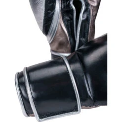Salvador HF Metallic Black/Silver Steel Velcro Training Gloves -Boxing Promotions Store SHF VEL BSS c 9