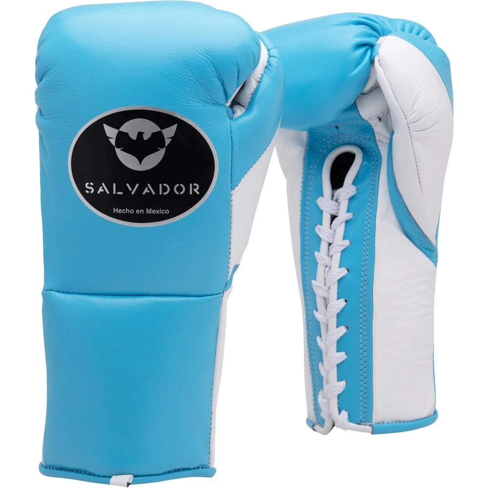 Salvador Sky Blue/White Fight Gloves 2 Salvador Sky Blue/White Fight Gloves - Image 2