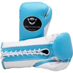 Salvador Sky Blue/White Fight Gloves 11 Salvador Sky Blue/White Fight Gloves -Boxing Promotions Store SPF SBW c 2