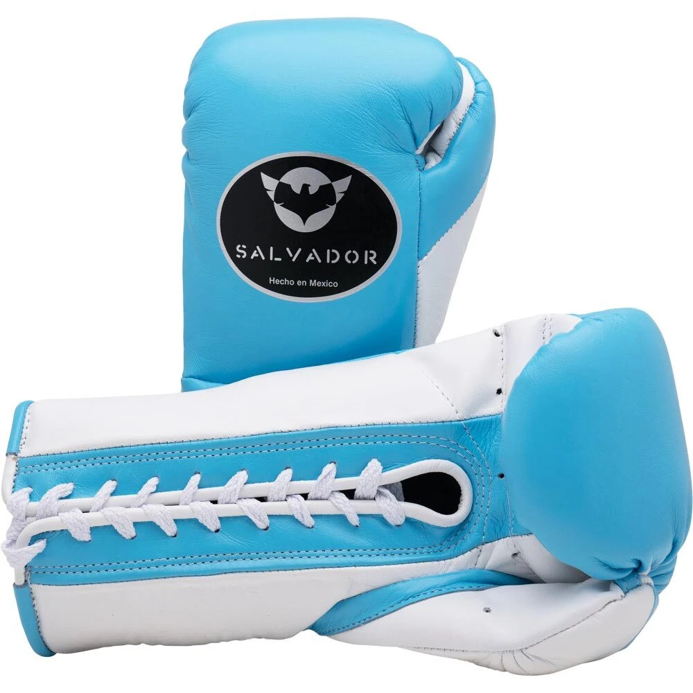 Salvador Sky Blue/White Fight Gloves 3 Salvador Sky Blue/White Fight Gloves - Image 3