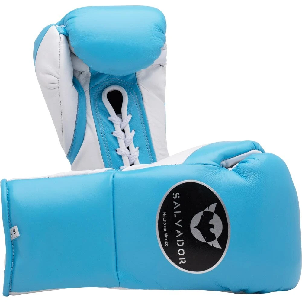 Salvador Sky Blue/White Fight Gloves 1 Salvador Sky Blue/White Fight Gloves