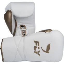 Fly Boxing White/Matt Gold Superlace Boxing Gloves
