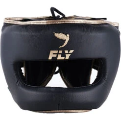 Fly Boxing Superbar Black/Matt Gold Headgear