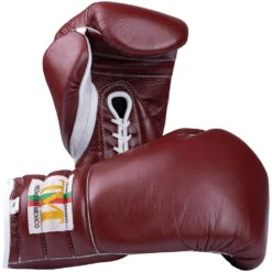 Boxeo TM Burgundy Lace-Up Training Gloves