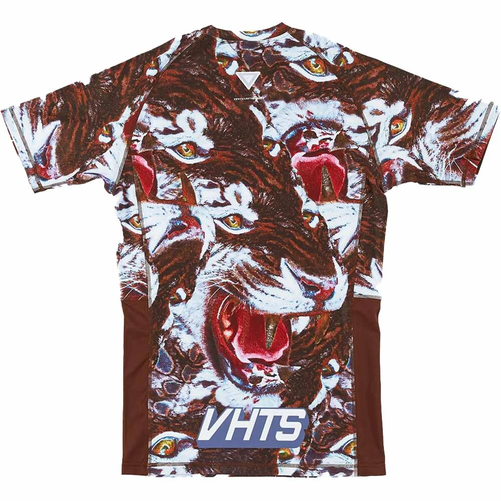 VHTS 2023 Trippy Tiger Series Brown Womens Rash Guard 2 VHTS 2023 Trippy Tiger Series Brown Womens Rash Guard - Image 2