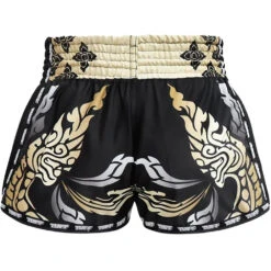 Tuff King Of Naga Black Retro Muay Thai Shorts -Boxing Promotions Store TUF MRS201BLK c 2