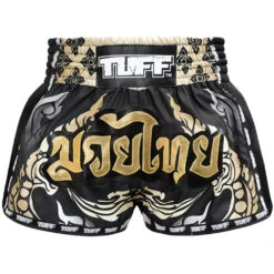 Tuff King Of Naga Black Retro Muay Thai Shorts