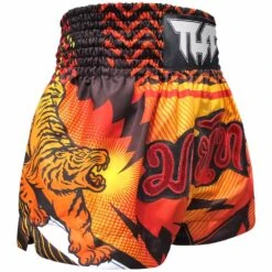 Tuff Double Tiger Orange Thai Boxing Shorts -Boxing Promotions Store TUF MS616OGE c 2