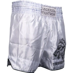 Underdog White Muay Thai Shorts -Boxing Promotions Store UD WHT MTS c 5