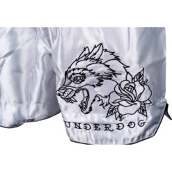 Underdog White Muay Thai Shorts -Boxing Promotions Store UD WHT MTS c 7