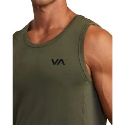 RVCA Sport Vent Olive Tank Top -Boxing Promotions Store V9031RST OLV c 3