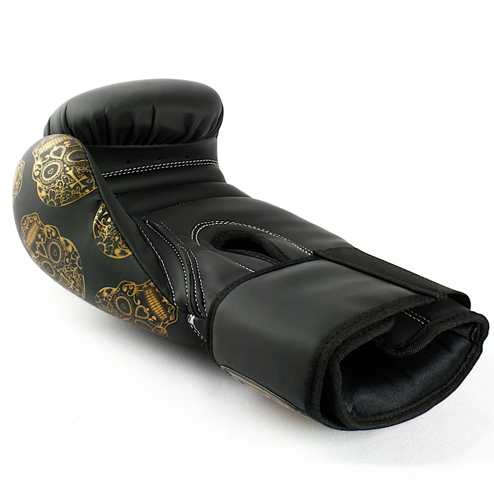Punch Urban Black/Gold Skulls 12oz Womens Boxing Gloves 3 Punch Urban Black/Gold Skulls 12oz Womens Boxing Gloves - Image 3