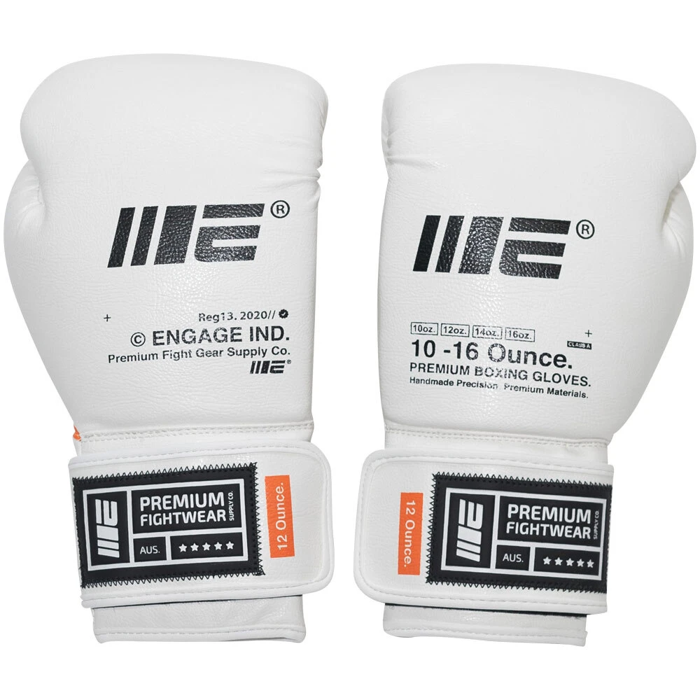 Engage W.I.P Series White Velcro Boxing Gloves 2 Engage W.I.P Series White Velcro Boxing Gloves - Image 2