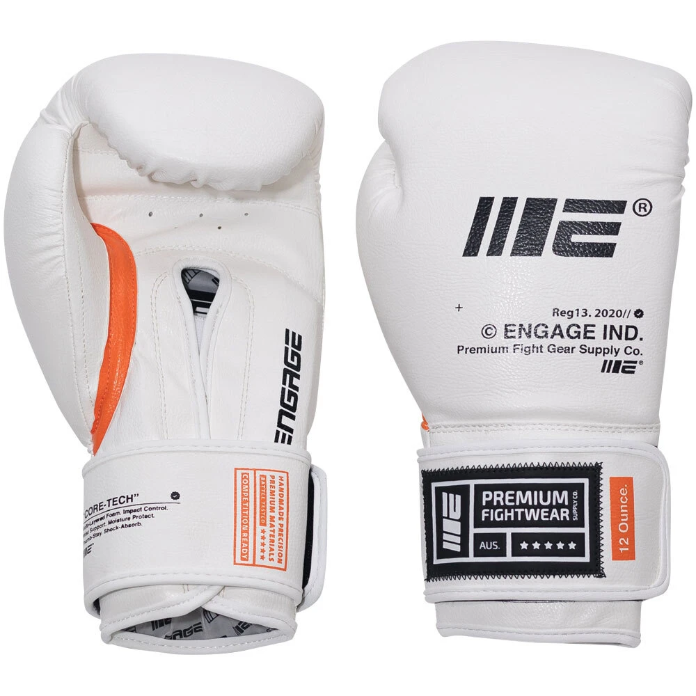 Engage W.I.P Series White Velcro Boxing Gloves 1 Engage W.I.P Series White Velcro Boxing Gloves