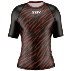 Jitsy Club Zaps Ranked Brown Short Sleeve Womens Rash Guard