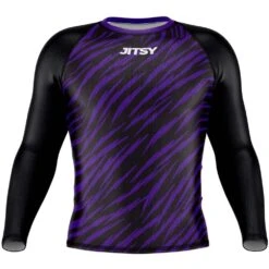Jitsy Club Zaps Ranked Purple Long Sleeve Rash Guard