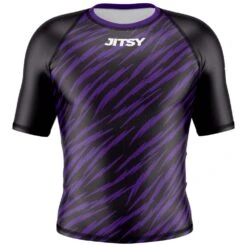 Jitsy Club Zaps Ranked Purple Short Sleeve Rash Guard